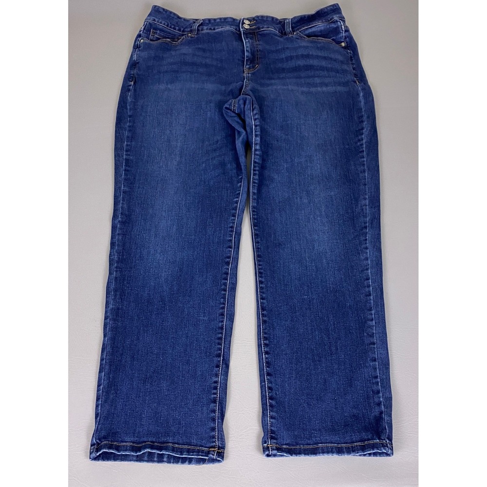 Lane Bryant Jeans Womens 20 Blue High Rise Straight Flex Magic Waist Tight Tummy